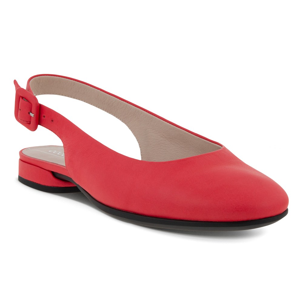 Zapatos De Vestir Mujer - ECCO Anine Sling-Back Flats - Rojos - HIB372540